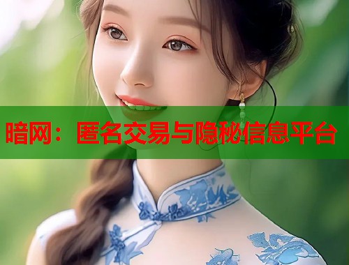 暗网:匿名交易与隐秘信息平台 第1张 暗网:匿名交易与隐秘信息平台 第1张