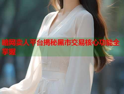 暗网卖人平台揭秘黑市交易核心功能全掌握